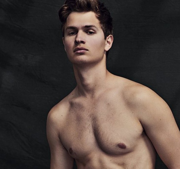 Ansel Elgort posing sexy