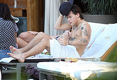 Harry Styles shirtless