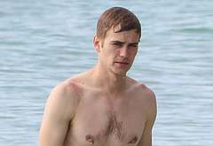 Hayden Christensen shirtless beach