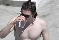 Evan Peters shirtless shots