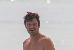 Sebastian Stan shirtless beach photos