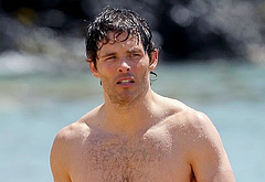 James Marsden nude on a beach