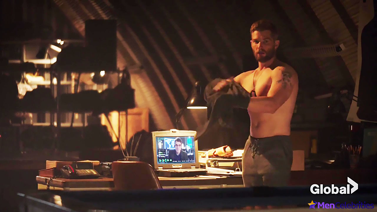 Even if Mike Vogel hasn’t taken off his shirt, his muscles still show throu...