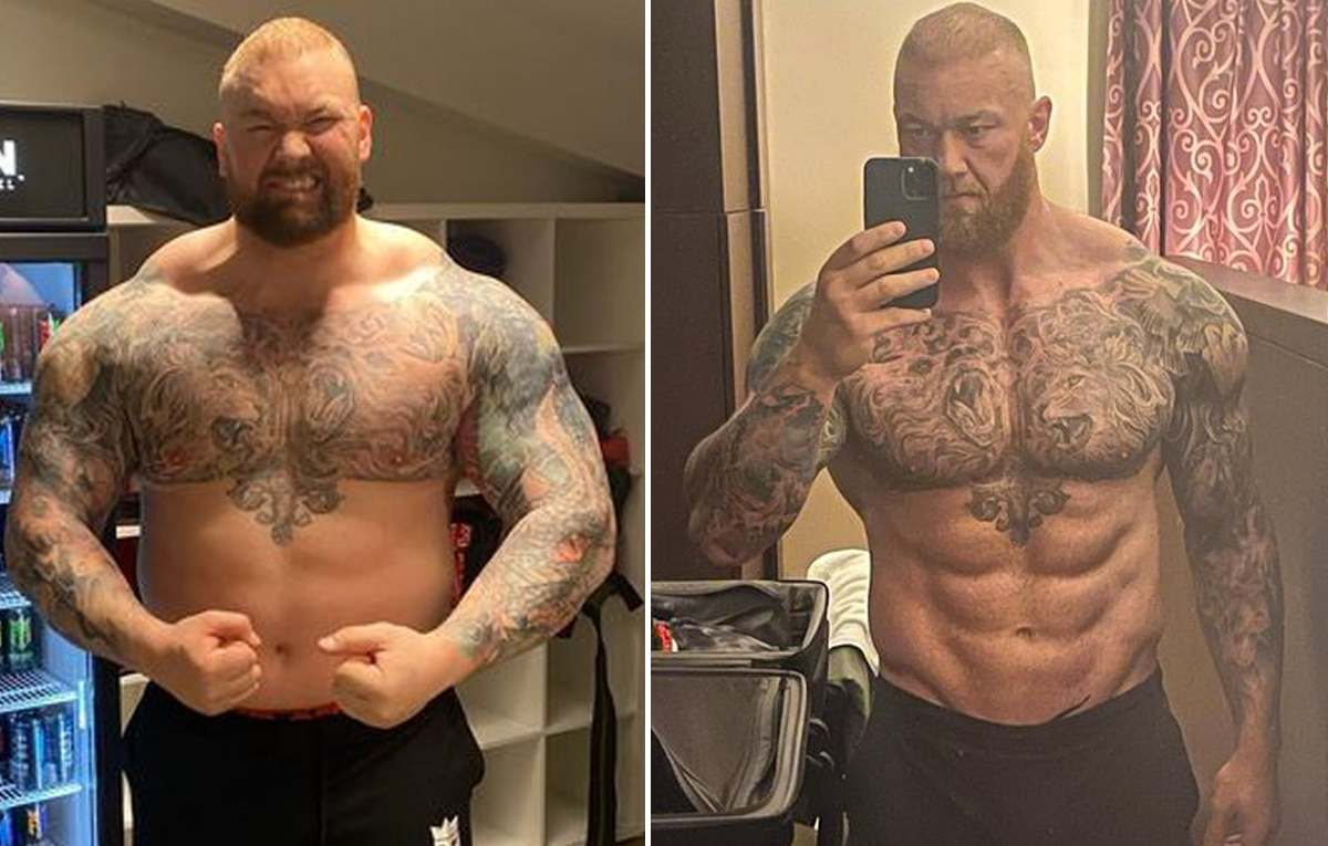 Hafthor Bjornsson impresses with his physique ahead a boxing match