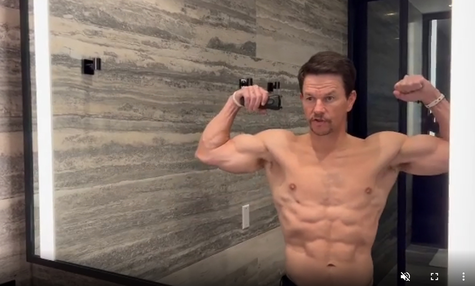 Mark Wahlberg showing off his incredible muscles