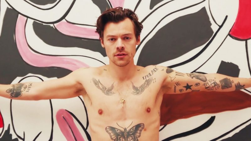Harry Styles shows off his naked torso in new video