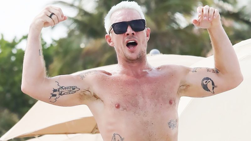 Diplo teases the audience with her naked torso on the beach