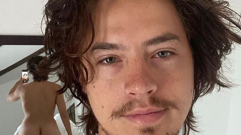 Cole Sprouse shows off his perky buns during a cheeky selfie