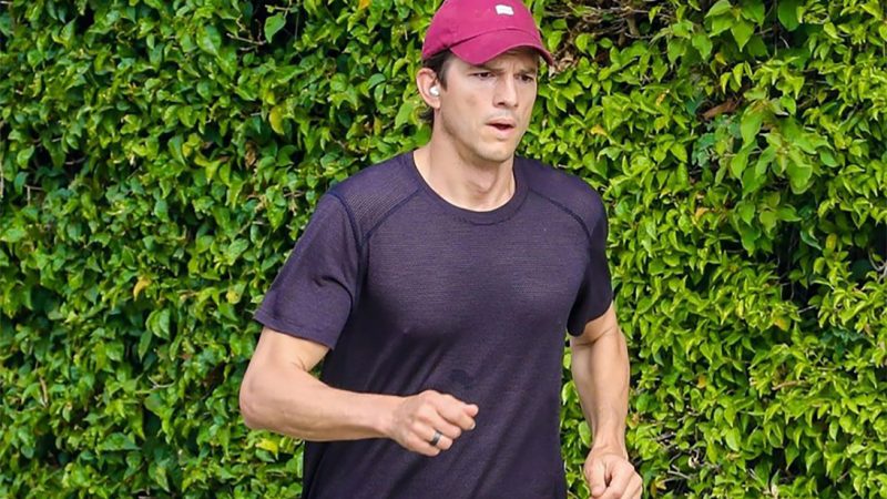 Ashton Kutcher spotted jogging in Beverly Hills