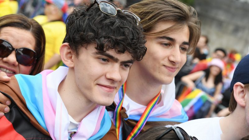 Joe Locke and Kit Connor have fun at London Pride Parade
