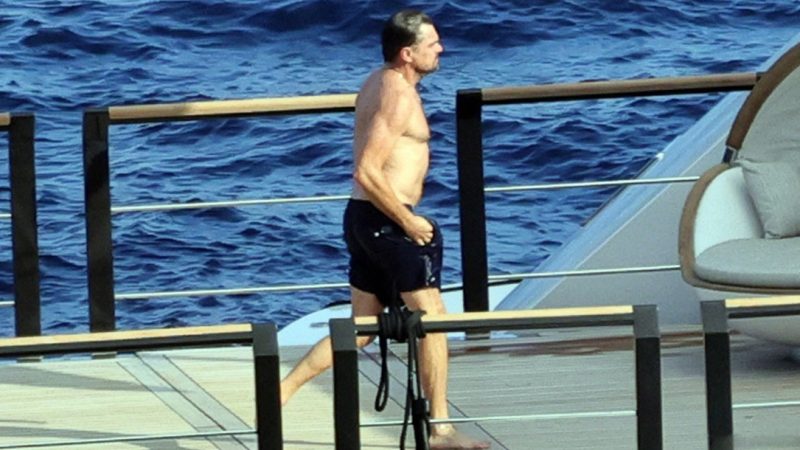 Leonardo DiCaprio spotted on yacht playing volleyball