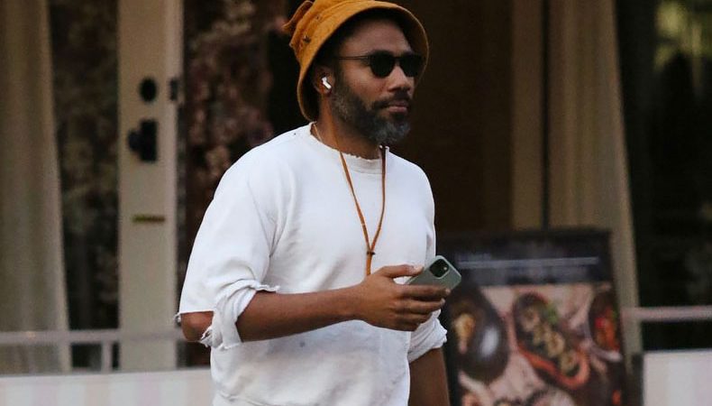 Donald Glover shows off his toned legs in short shorts in NY