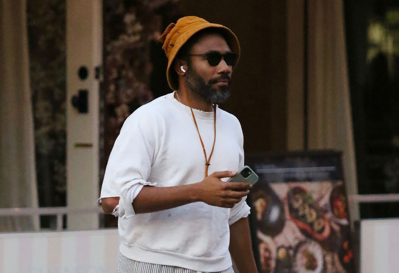Donald Glover shows off his toned legs in short shorts in NY