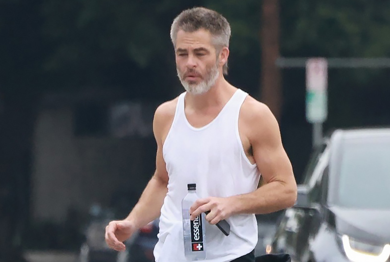 Chris Pine in a provocative outfit at a yoga class in California