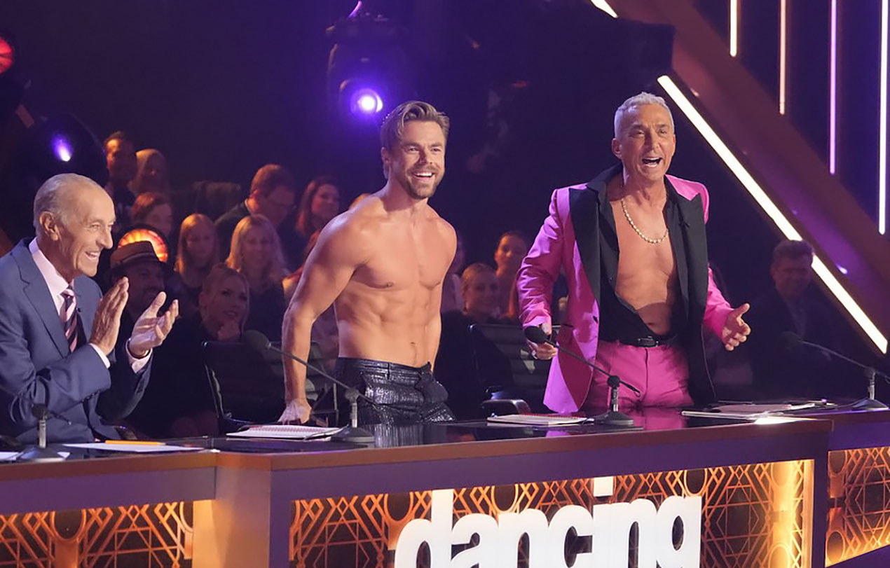 Derek Hough shows off his naked body during Dancing With the Stars