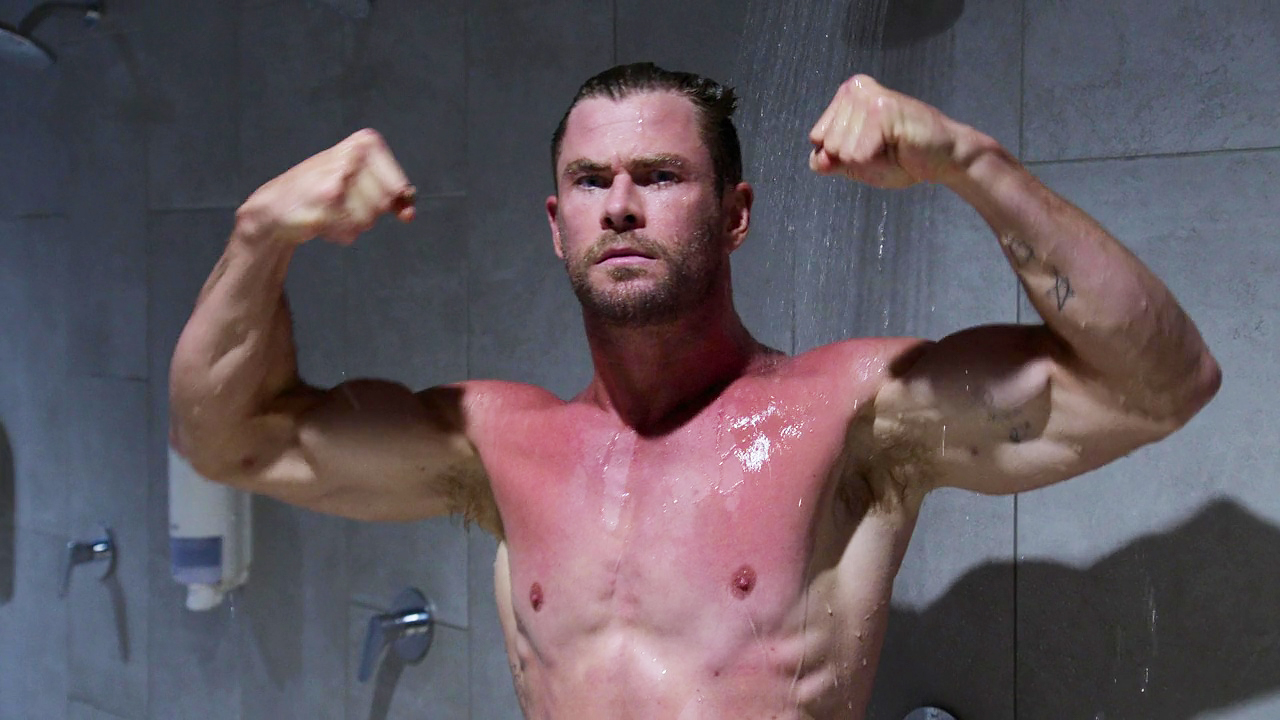 Chris Hemsworth shows off his beefy torso in a new series from National Geographic