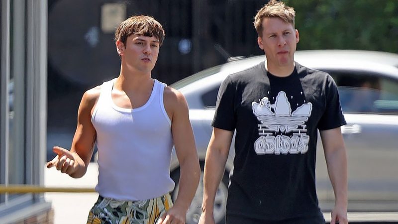 Tom Daley with his husband walking in L.A.