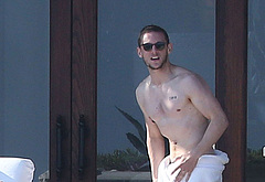 Jamie Bell shirtless beach