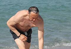 Mads Mikkelsen on beach