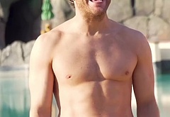 Olly Murs and Mark Wright at Universal Volcano Bay