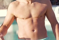 Olly Murs and Mark Wright at Universal Volcano Bay