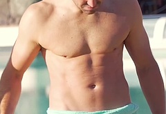 Olly Murs and Mark Wright at Universal Volcano Bay