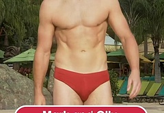 Olly Murs and Mark Wright at Universal Volcano Bay