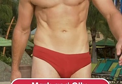 Olly Murs and Mark Wright at Universal Volcano Bay