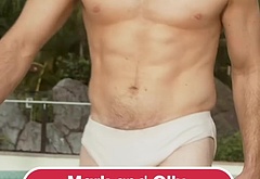 Olly Murs and Mark Wright at Universal Volcano Bay