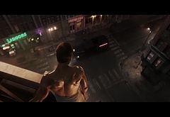 Glen Powell nude in The Running Man BTS