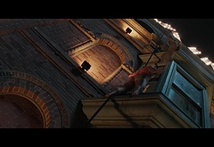 Glen Powell nude in The Running Man BTS