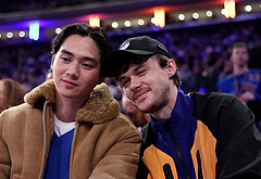 Sean Kaufman and Christopher Briney kiss