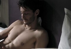 Pierre Niney shirtless in Lovers