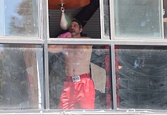 Joshua Jackson Shows Off Boxing Skills Shirtless in Los Angeles