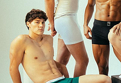 Noah Beck dick bulge and shirtless underwear pics