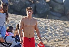 Noah Beck shirtless beach shots