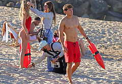 Noah Beck shirtless beach shots