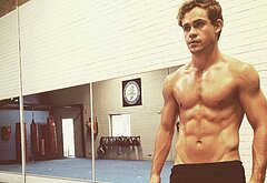 Dacre Montgomery shirtless