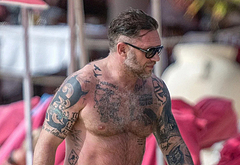 Tom Hardy Goes Shirtless During a Beach Day in Barbados