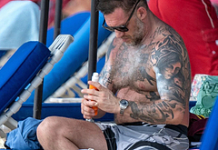 Tom Hardy Goes Shirtless During a Beach Day in Barbados