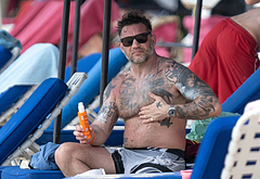 Tom Hardy Goes Shirtless During a Beach Day in Barbados