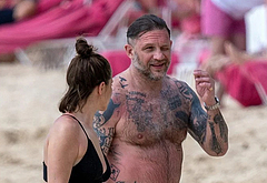 Tom Hardy Goes Shirtless During a Beach Day in Barbados