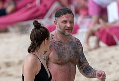 Tom Hardy Goes Shirtless During a Beach Day in Barbados