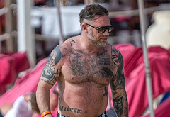 Tom Hardy Goes Shirtless During a Beach Day in Barbados