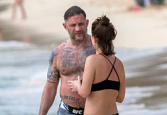 Tom Hardy Goes Shirtless During a Beach Day in Barbados
