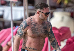 Tom Hardy Goes Shirtless During a Beach Day in Barbados