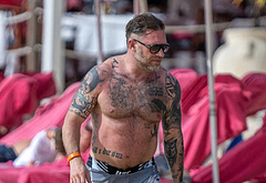 Tom Hardy Goes Shirtless During a Beach Day in Barbados
