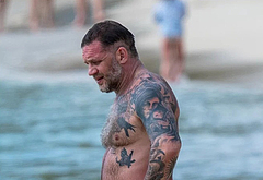 Tom Hardy Goes Shirtless During a Beach Day in Barbados