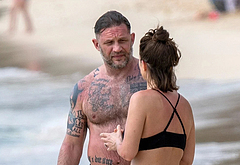 Tom Hardy Goes Shirtless During a Beach Day in Barbados