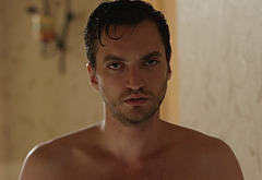 Richard Harmon nude shower in The Return